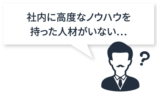 社内に高度なノウハウを持った人材がいない